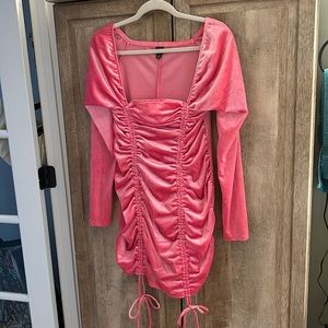 BOGO Wild Fable hot pink large bodycon poly span dress tunic ruched front Barbie